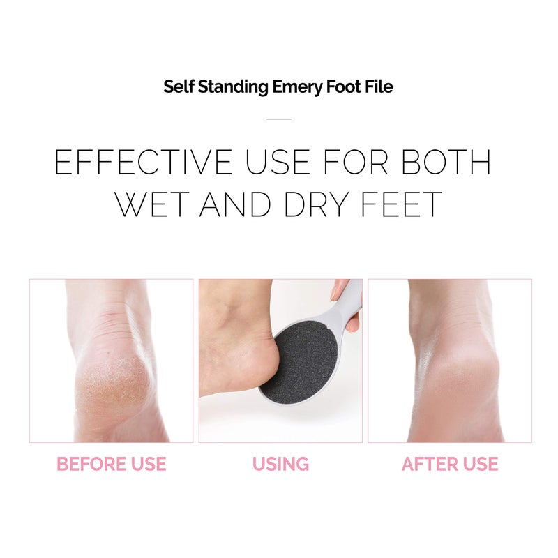 F3 Systems  Self-Standing Emery Foot File  Double-Sided Pedicure Tool  Effective for Cracked Heel  for Wet & Dry Feet  Pedicure  Hygienic Exfoliating  Callus Remover  Foot Scrubber  Professional Care - Image 5